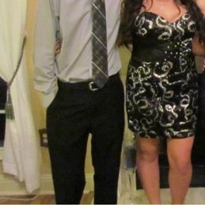 Sparkly mini dress with detachable hi low skirt